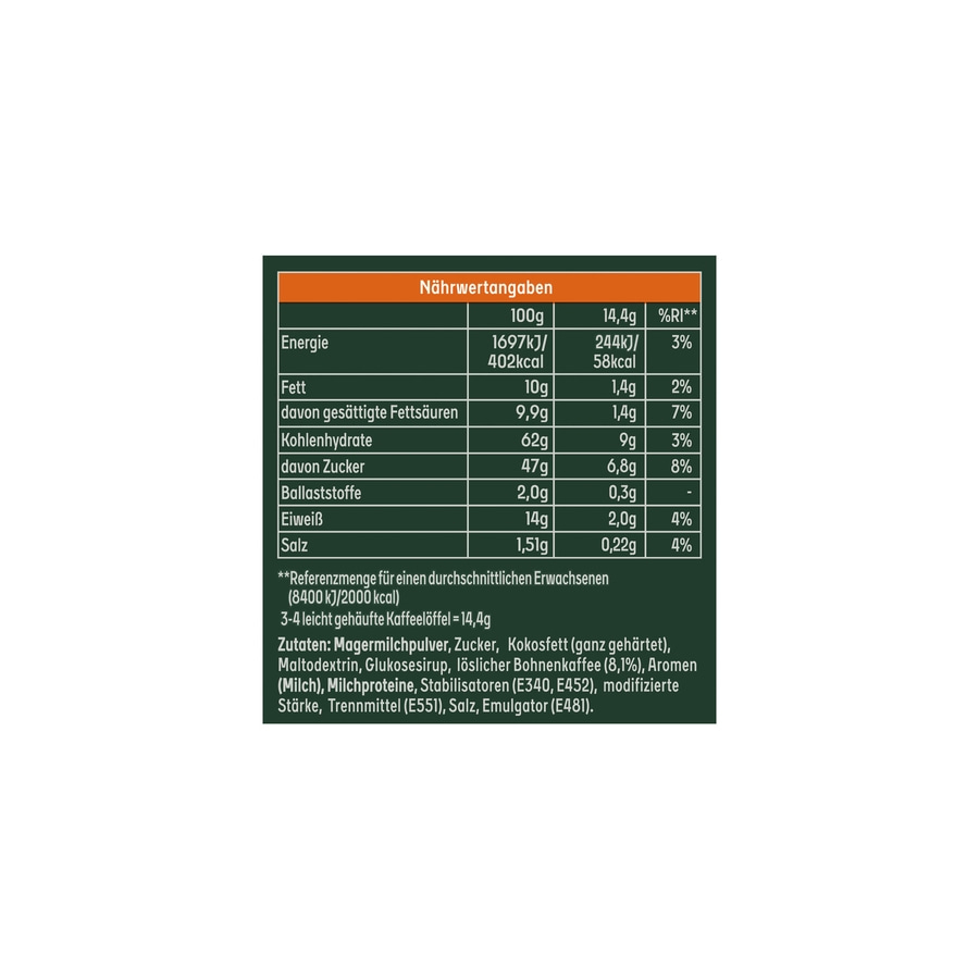 JACOBS Löskaffee TYP CARAMEL CAPPUCCINO 12x 360g Beutel Karamell Geschmack