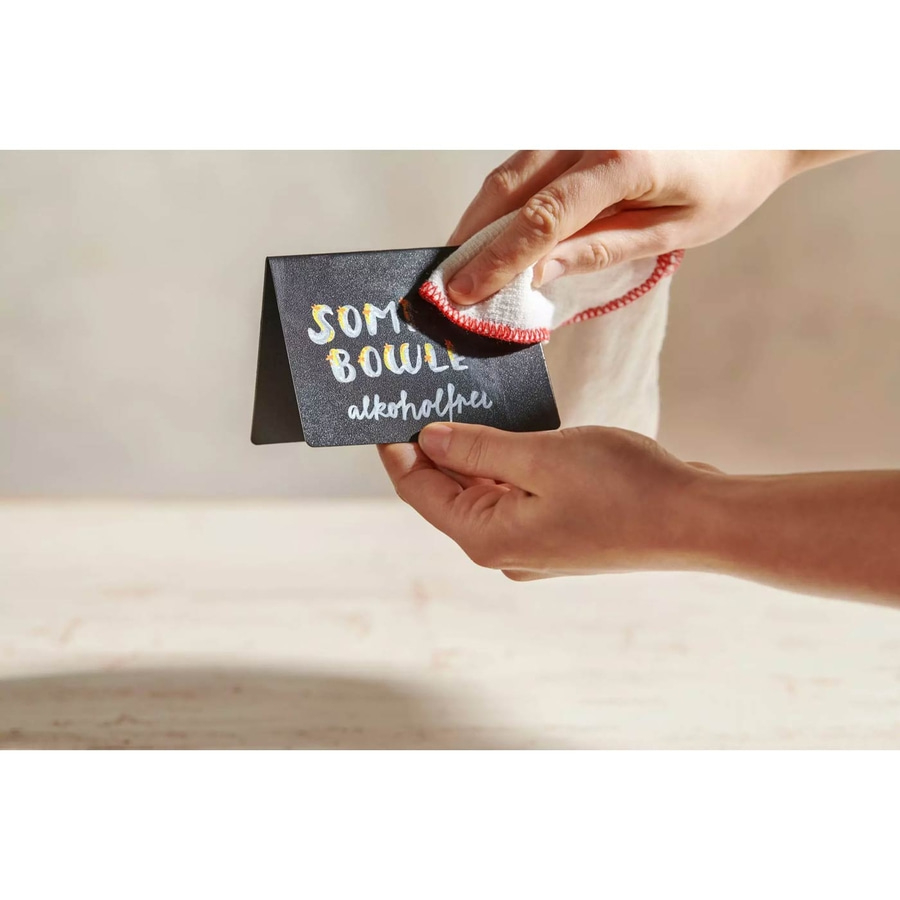 BETTY BOSSI Tischaufsteller Set Wiederverwendbar Tischkarten + Kreidestifte