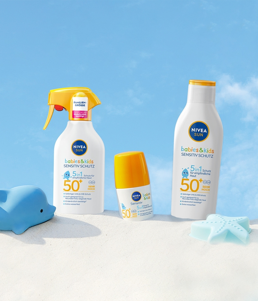 NIVEA SUN Babies & Kids Sensitiv Schutz Sonnenspray Sonnenschutz LSF50+ 270ml