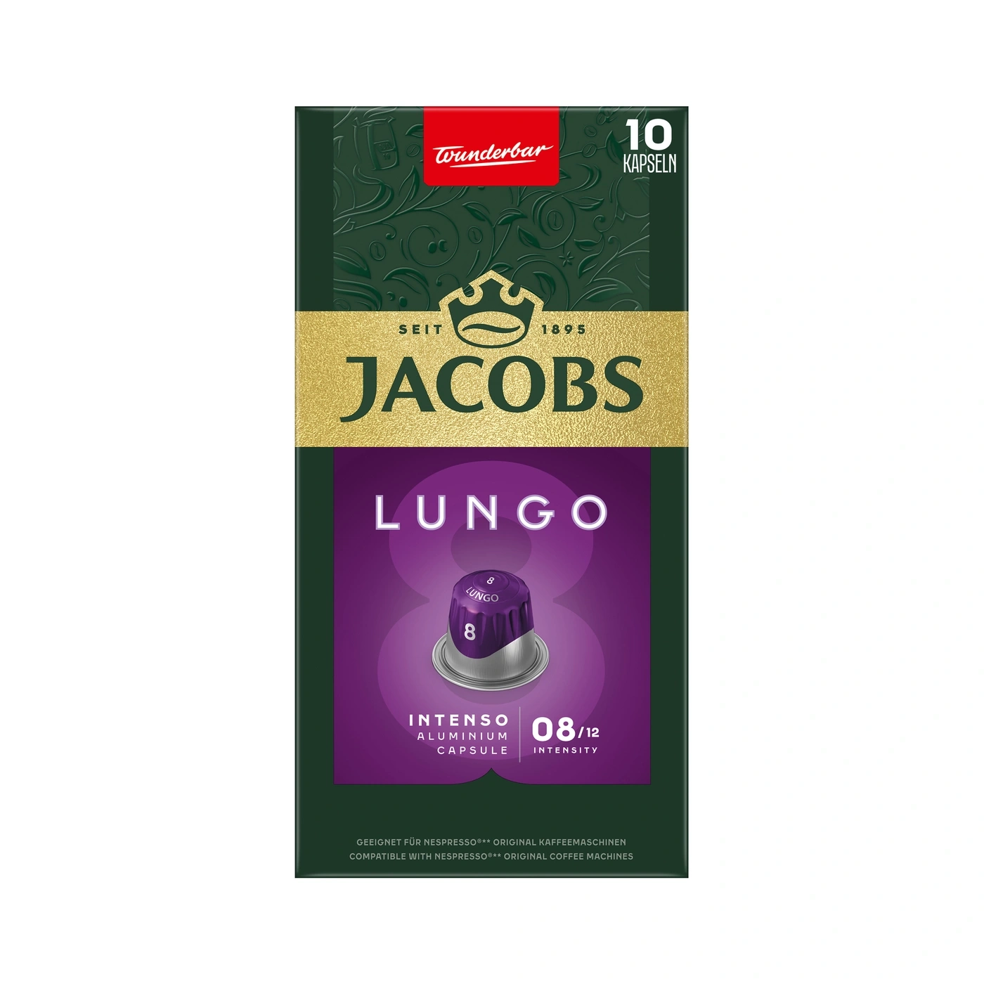 Jacobs Lungo Kaffee Kapseln, 10 Stück, Intensität 8