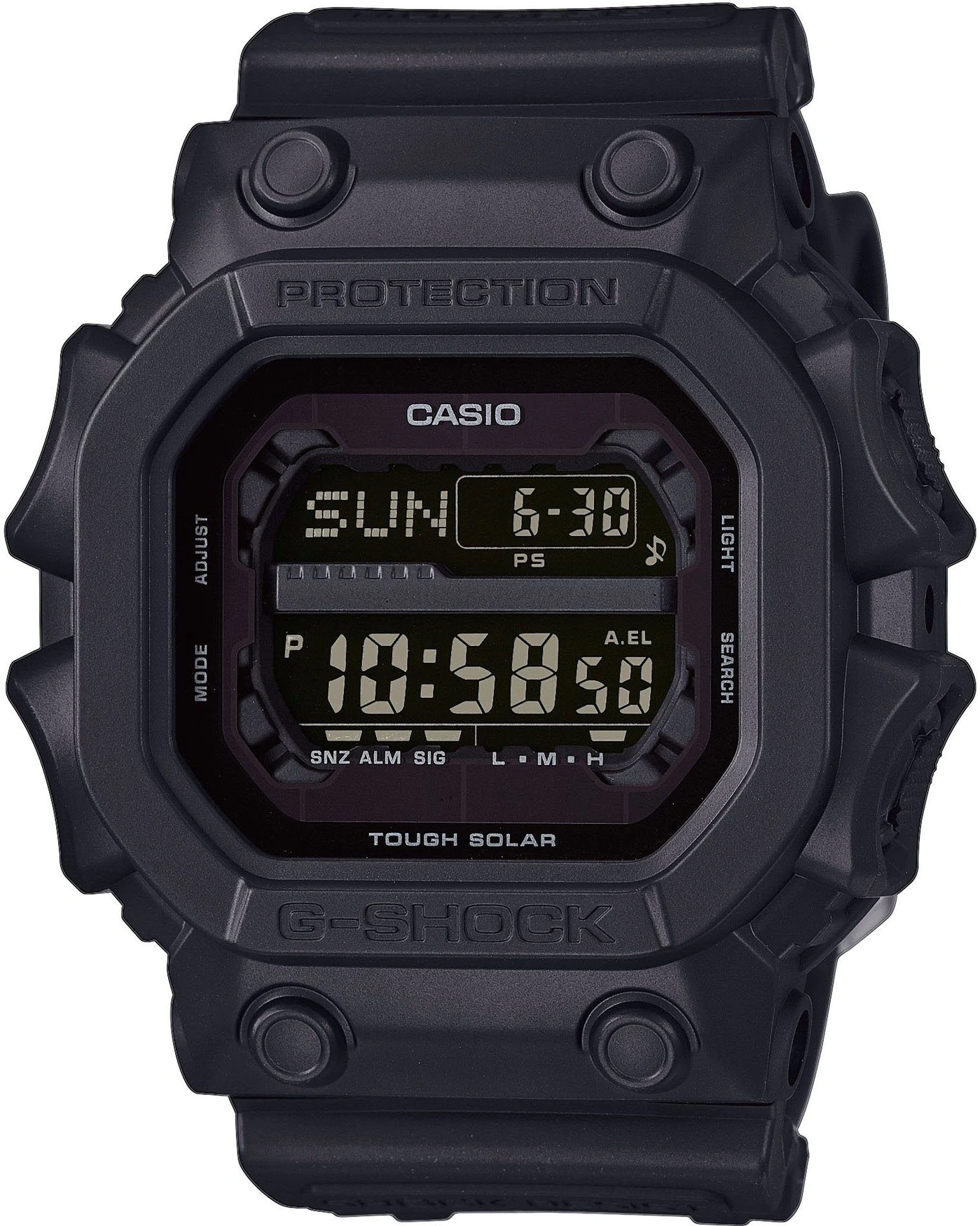 Schwarze Casio G-Shock Digitaluhr mit Tough Solar.