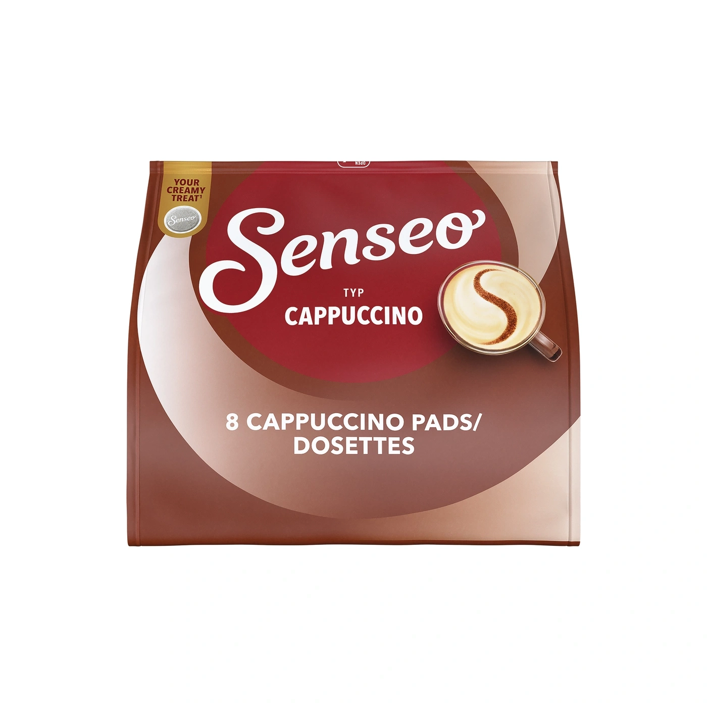 Senseo Cappuccino Pads Packung mit 8 Kapseln für Kaffeegetränke