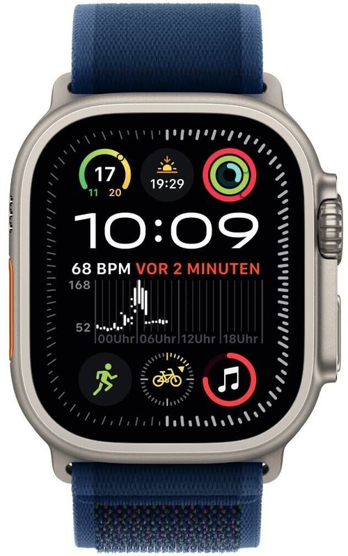 APPLE Watch Ultra 2 (2024) 49 mm Titangehäuse Trail S/M Blau MX4J3FD/A B-WARE