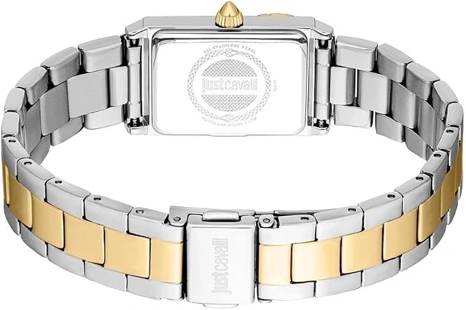 Armbanduhr mit zweifarbigem Metallarmband