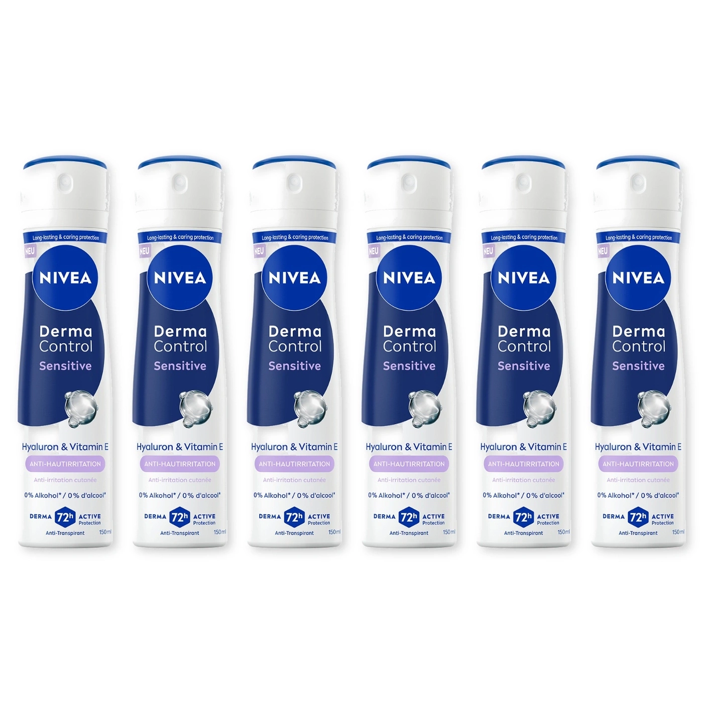 Nivea Derma Control Sensitive Anti-Transpirant Deodorant mit Hyaluron und Vitamin E.