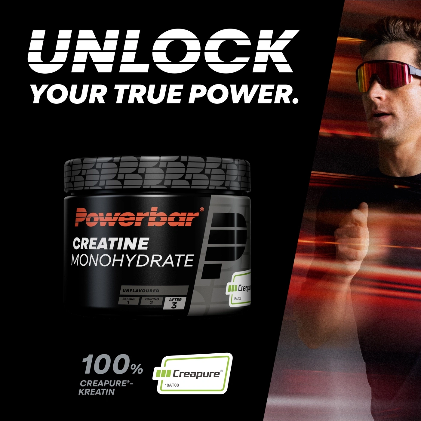 POWERBAR Kreatin Creapure® Monohydrate Pulver Black Line geschmacksneutral 300 g