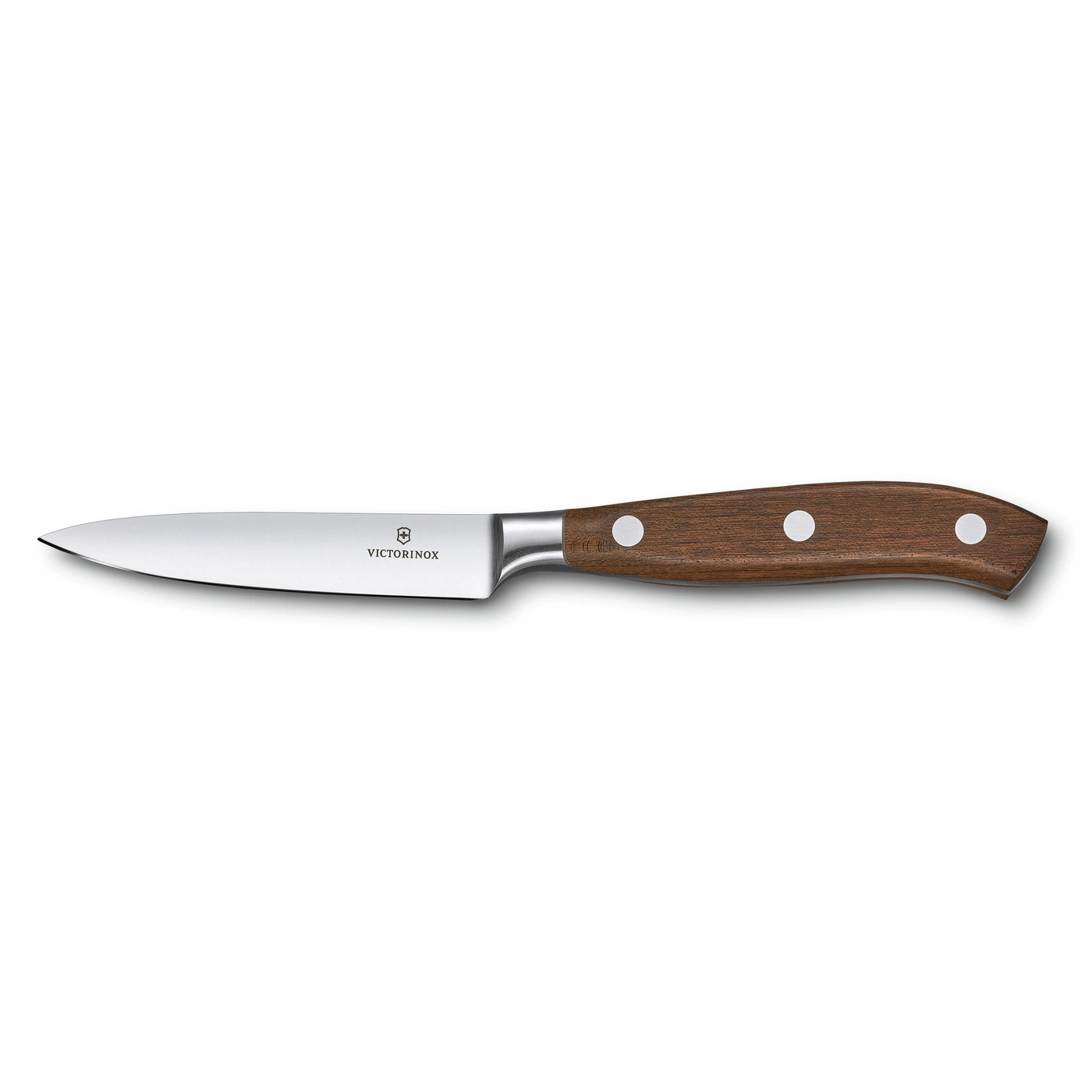 Küchenmesser mit Holzgriff und silberner Klinge, Victorinox-Logo