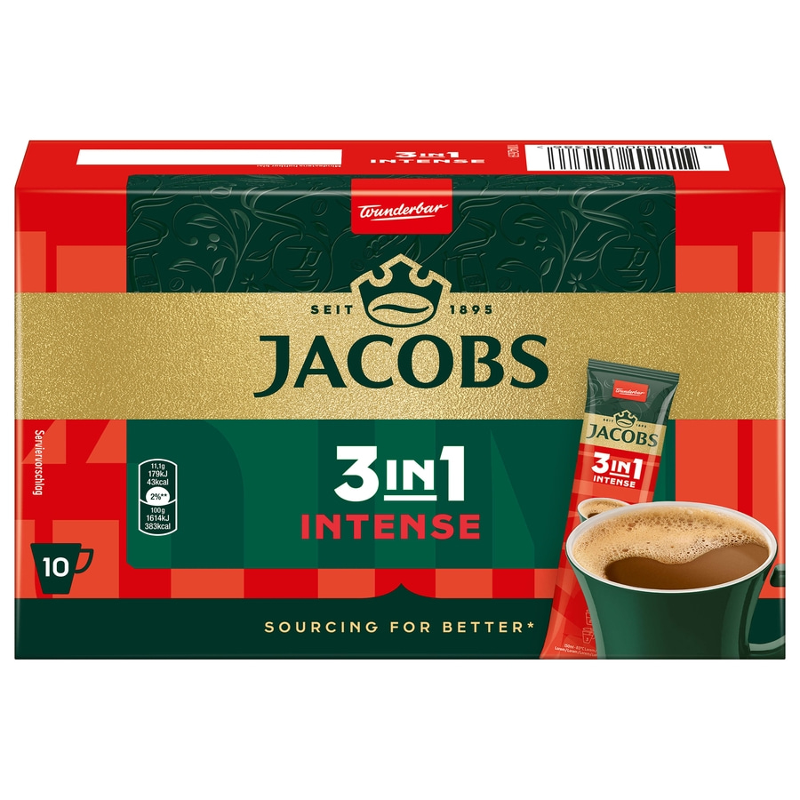 Jacobs 3in1 Intense Kaffee, 10 Beutel