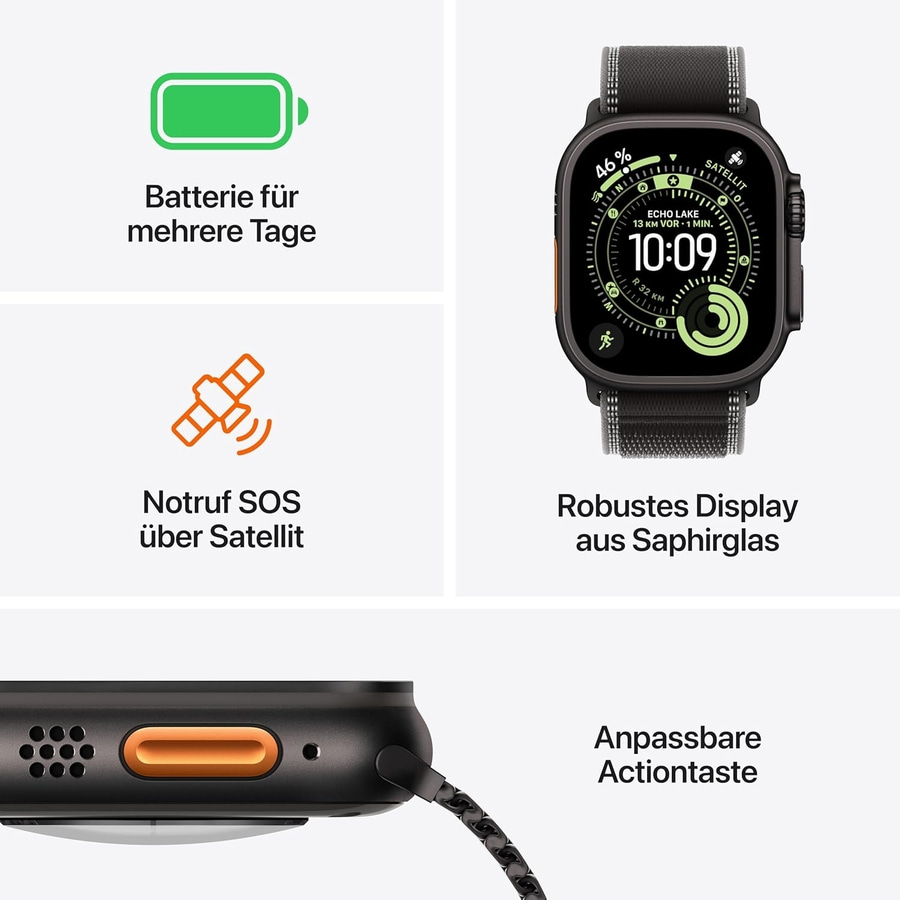 APPLE Watch Ultra 3 GPS + Cell 49mm Titangehäuse Alpine M Blau MEWM4QF/A B-Ware