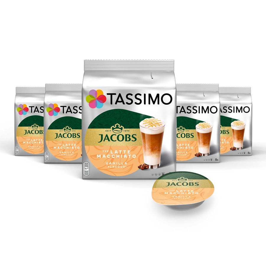 TASSIMO Kapseln Jacobs Latte Macchiato Vanilla T Discs 40 Getränke Kaffeekapseln