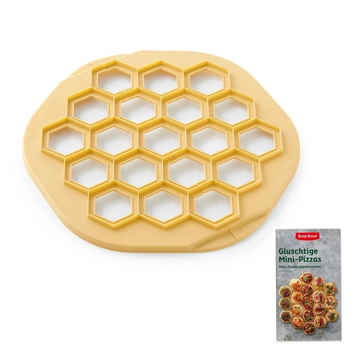 BETTY BOSSI Mini Pizza Tool Kunststoff Schablone Spülmaschinengeeignet Beige NEU