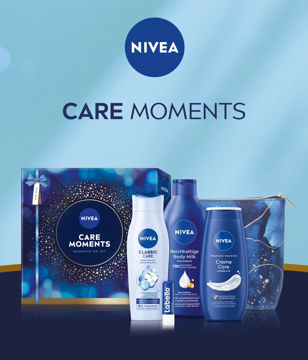 Nivea Pflegeprodukte und Kosmetiktasche im Geschenkset