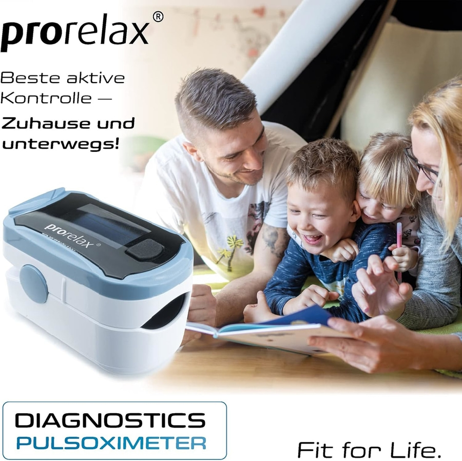 PRORELAX Pulsoximeter 12021 LED-Display Herz-Puls-Frequenz Messung NEU