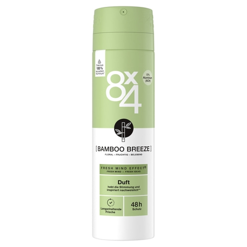 8x4 Deo Spray Bamboo Breeze 6 x 150ml Fresh Mind Effect® und 48h Schutz