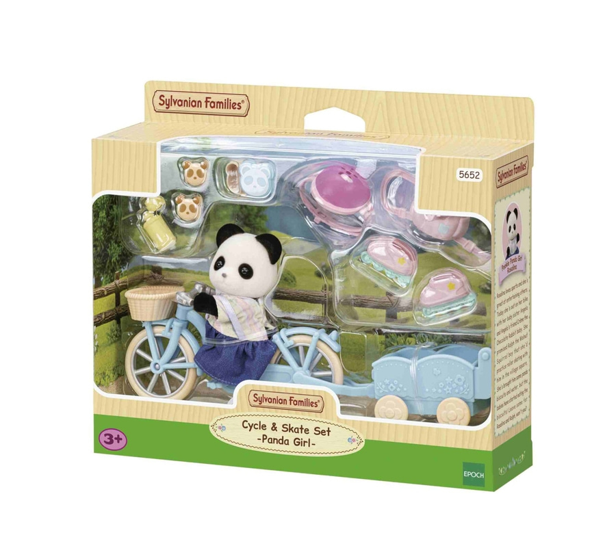 SYLVANIAN FAMILIES Epoch Toys "Panda Fahrrad Rollschuh" Set ab 3 Jahren NEU