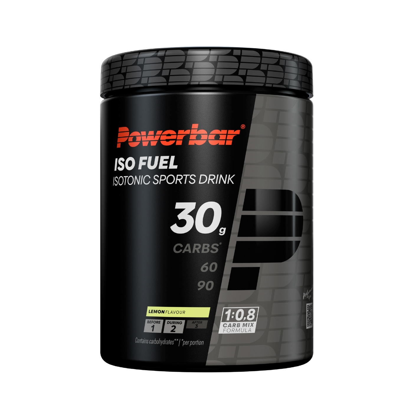 POWERBAR isotonischer Sports Drink Iso Fuel 30 Kohlenhydrate Black Line 608 g