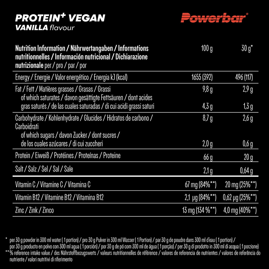 POWERBAR Protein+ Vegan Immune Support Vanilla 570 g Pulver
