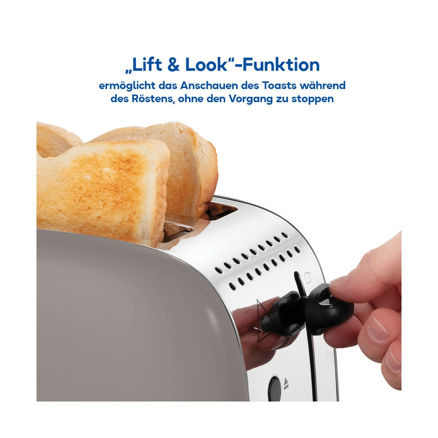 RUSSELL HOBBS Toaster Colours Plus 2 Scheiben 6 Stufen Brötchenaufsatz Mocha