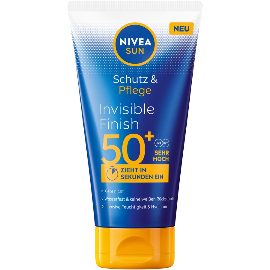 Nivea Sun Sonnencreme, Schutz & Pflege, Invisible Finish, LSF 50+, zieht schnell ein.