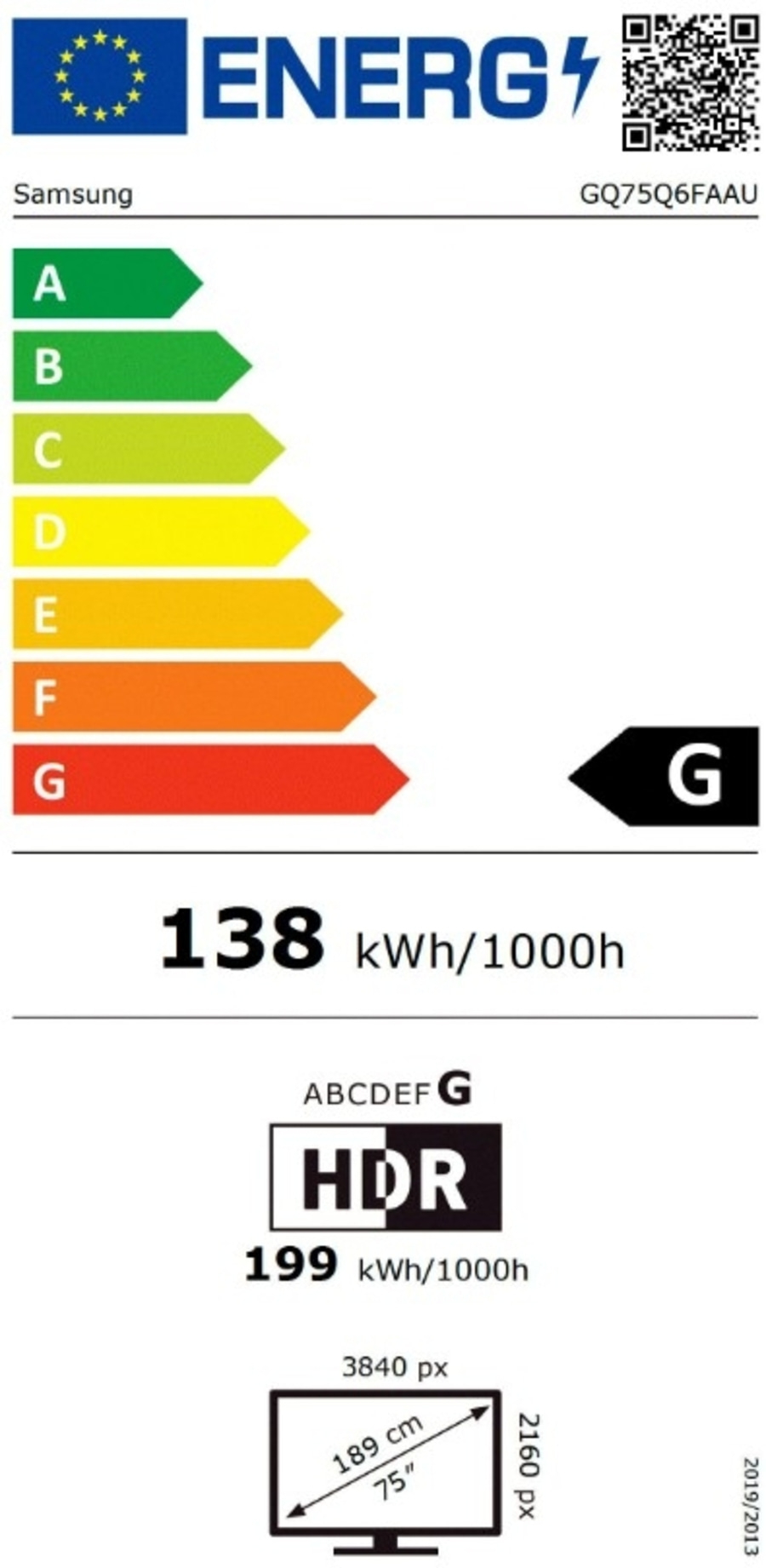 SAMSUNG Smart-TV GQ75Q6FAAU 189 cm/75 Zoll QLED-Fernseher 50Hz 4K UHD B-WARE