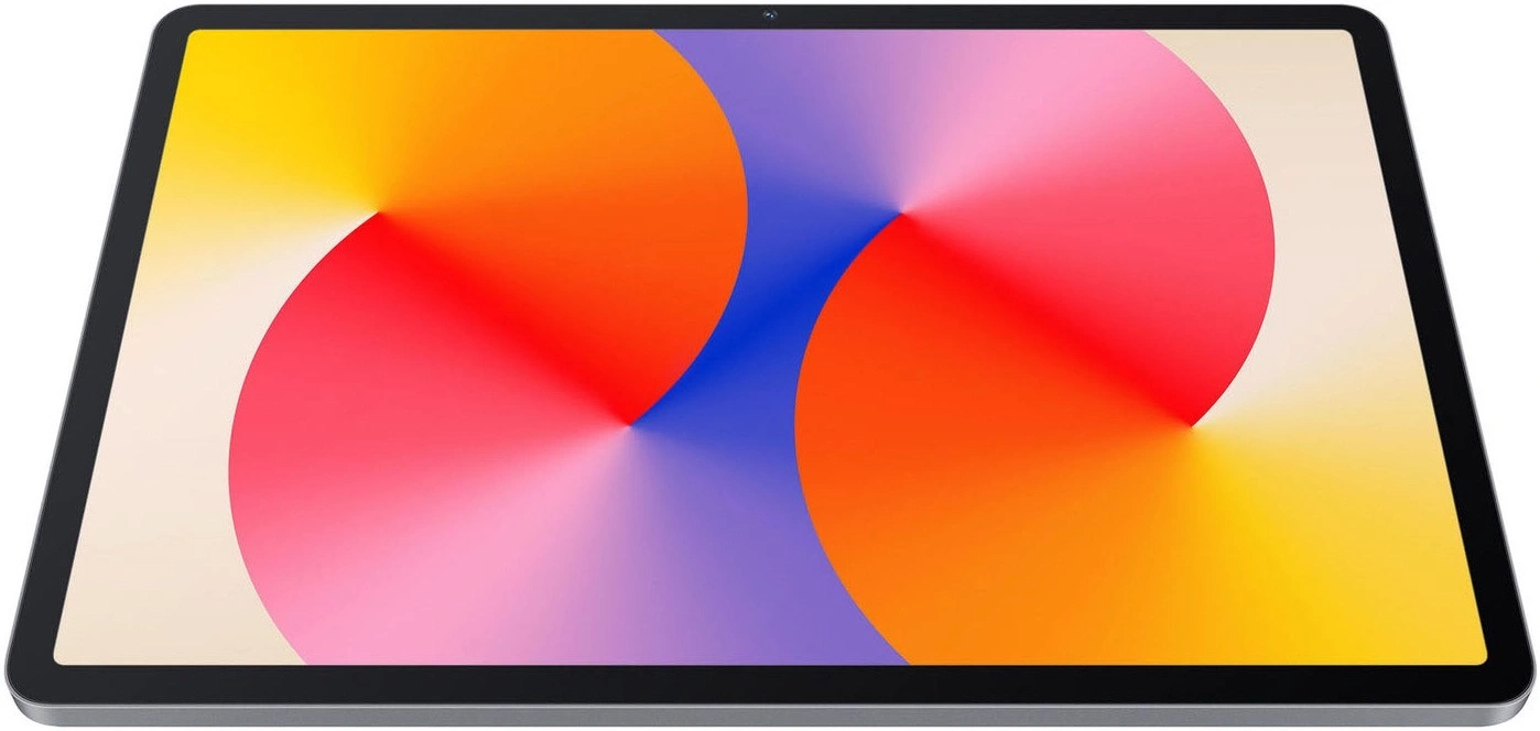 Tablet mit buntem Hintergrundbild