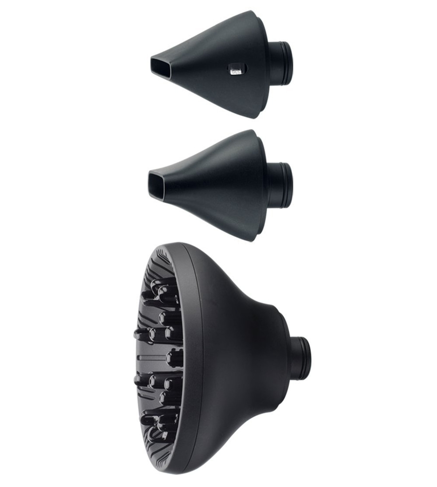 REMINGTON Haartrockner Air3D D7777 110km/h Luftstrom Ionen Diffusor LED 1800W Haartrockner Aufsätze in Schwarz, Düsen und Diffusor, isoliert auf weißem Hintergrund