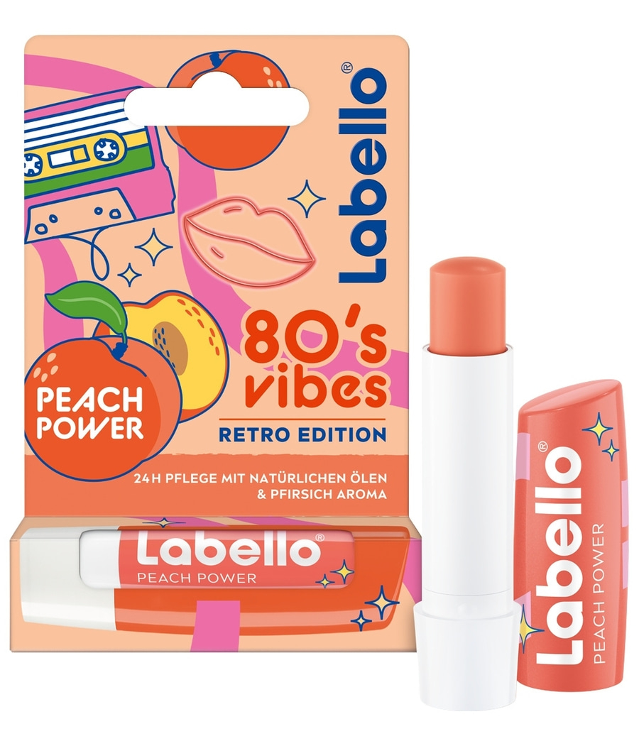 Labello 80's Vibes Retro Edition Pfirsich Power Lippenpflege mit Aroma