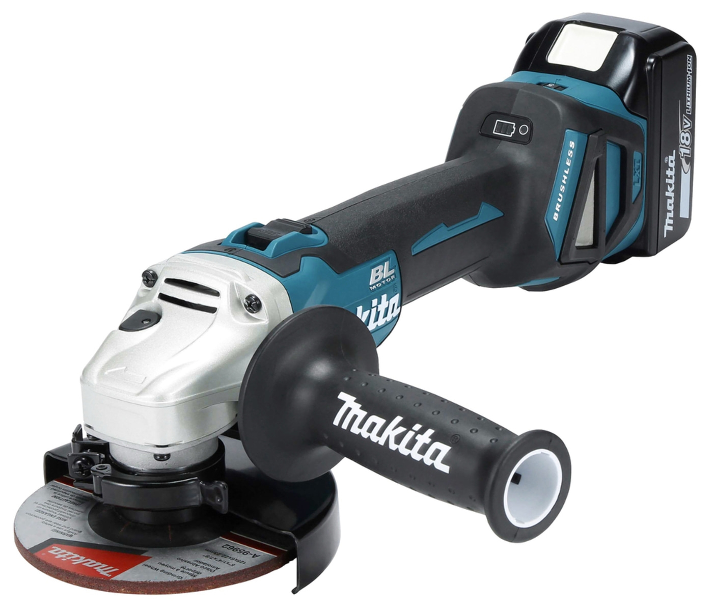Makita Winkelschleifer mit Akku, blau-schwarz, BL Motor, 18V Lithium-Ionen-Akku