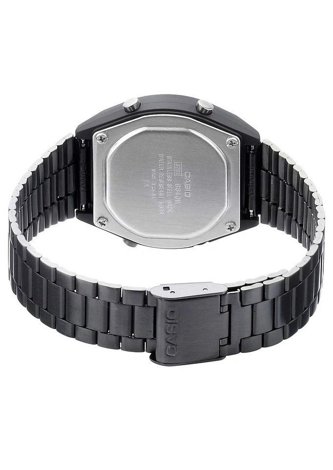CASIO VINTAGE Herrenarmbanduhr Chronograph B640WB-1BEF Schwarz