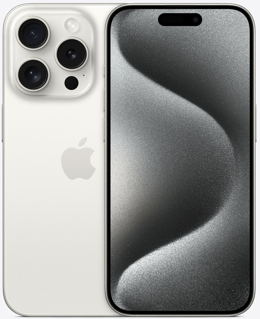 APPLE iPhone 15 Pro 5G 128 GB 6,1 Zoll DualSIM 48 MP titan weiß MTUW3ZD/A B-Ware