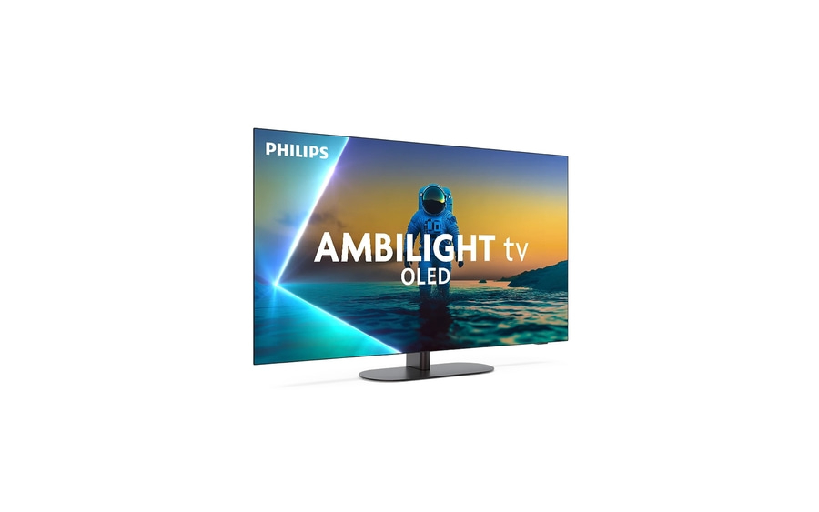 Philips Fernseher mit Ambilight und OLED-Technologie, Astronauten-Motiv