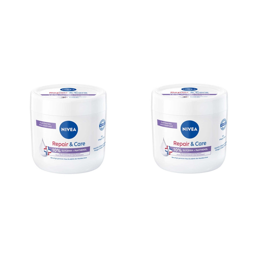 NIVEA Repair & Care Pflegecreme parfümfreie Body Lotion Panthenol 2 x 400 ml