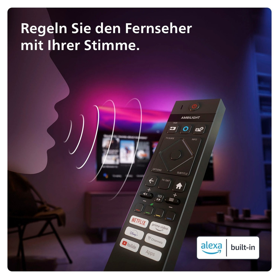 PHILIPS Ambilight Fernseher 55 Zoll 4K UHD MiniLED Smart TV 144 Hz 55PML9009/12