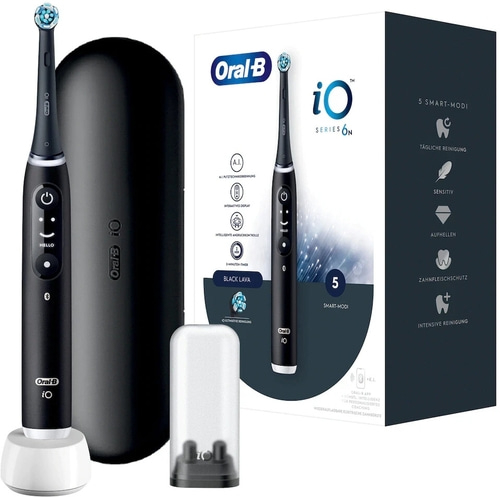 Oral-B iO Series 6N Zahnbürste, schwarz, mit 5 Modi, intelligenter Andruckkontrolle