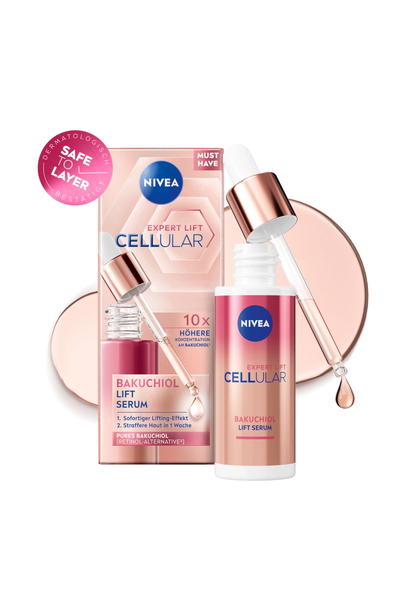 Nivea Cellular Expert Lift Bakuchiol Serum, Hautpflege, Anti-Aging, Lifting-Effekt