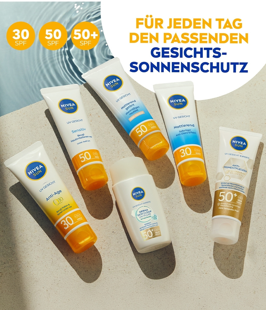 NIVEA SUN UV Face Mattierend Getönter Sonnenschutz Hell LSF 50 50ml