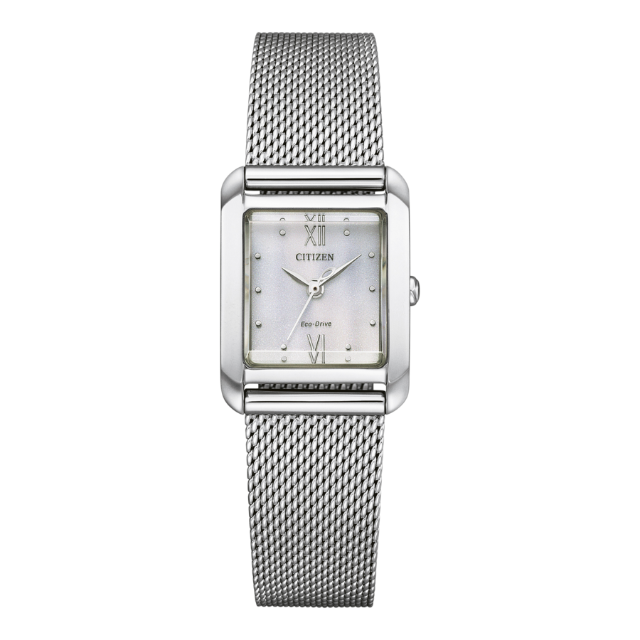 CITIZEN Damen Armbanduhr EW5590-62A Eco-Drive Milanaisearmband eckig 21mm B-Ware