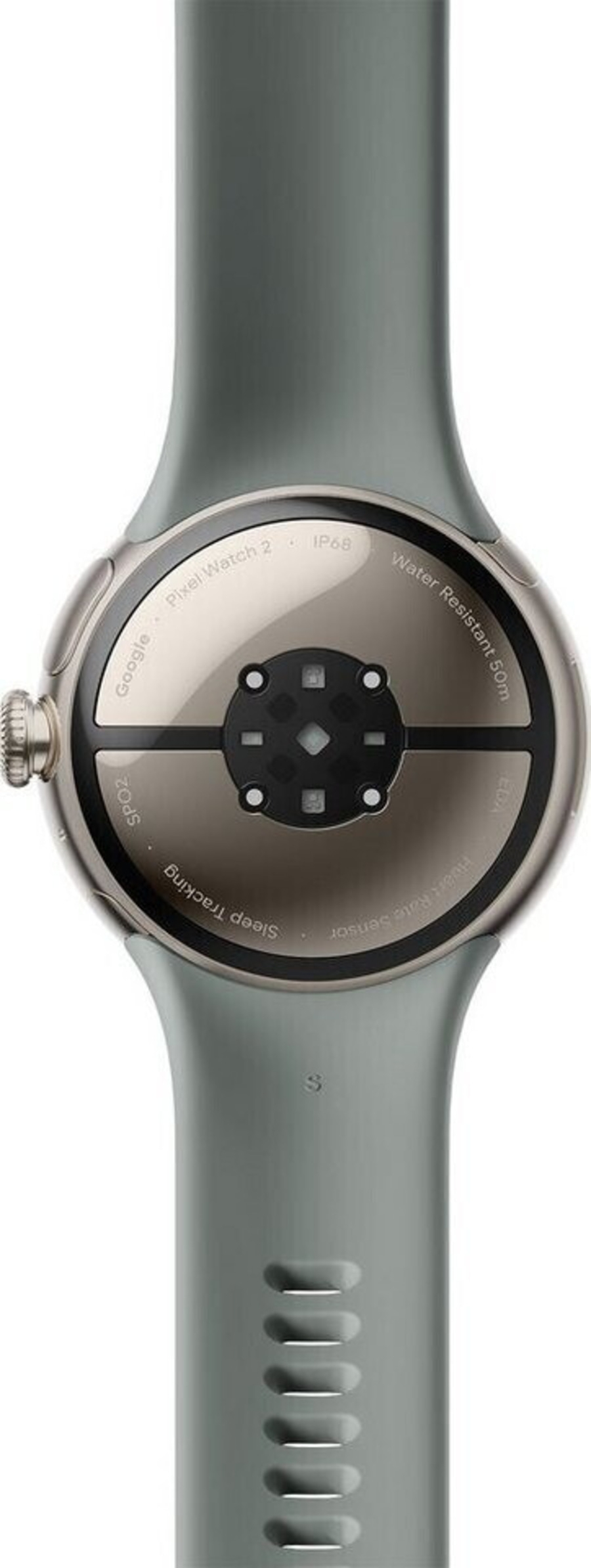 Google Pixel Watch 2, Rückseite mit Sensoren, Wasserdichtigkeit, Schlaf-Tracking, SpO2