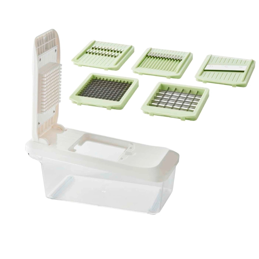 Gemüseschneider mit verschiedenen Klingen für das Schneiden von Gemüse und Obst.