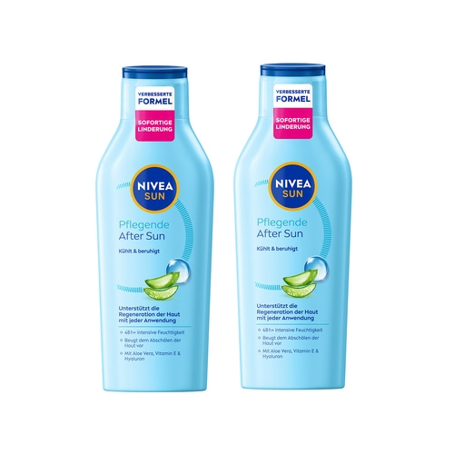 NIVEA Sun After Sun Lotion 2 x 400ml 48h+ Feuchtigkeit Kühlend Hyaluron