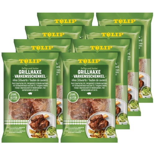 TULIP Grillhaxe ohne Schwarte 8x 500g - Vakuumverpackt & für Backofen oder Grill