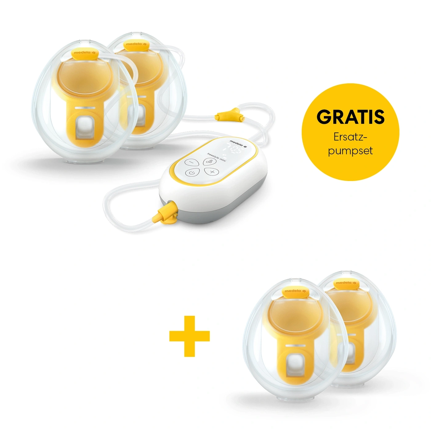 Zwei Medela Freestyle Flex Milchpumpen mit Zubehör und gratis Ersatzpumpenset