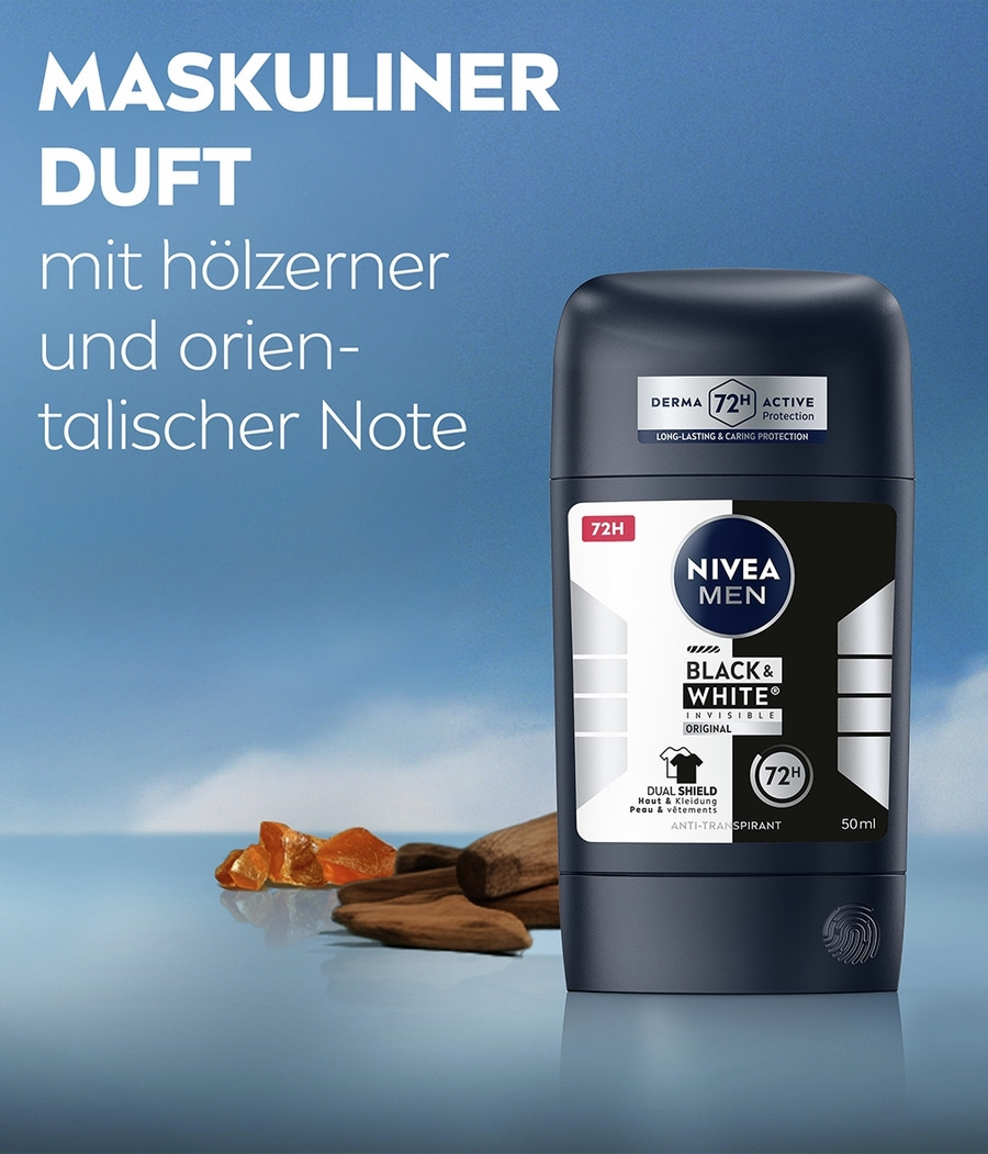 NIVEA Deodorant Black & White Invisible Original Deo Stick 5 x 50ml