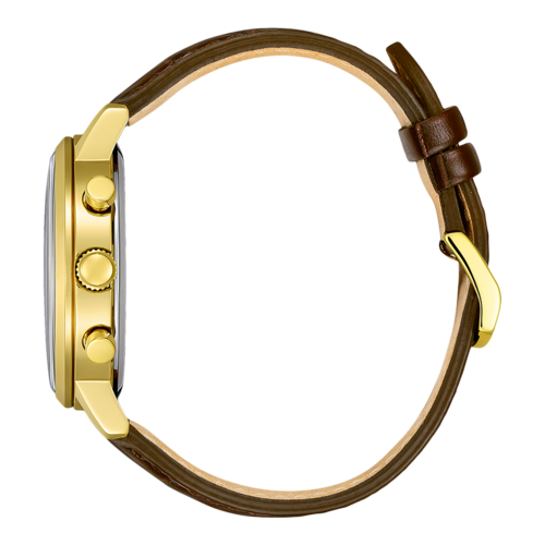 CITIZEN Herren Armbanduhr CA7062-15A Eco-Drive Lederarmband 42 mm gold B-Ware