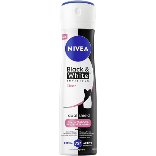 NIVEA Deodorant Black & White Invisible Clear Deo Spray 6 x 150ml