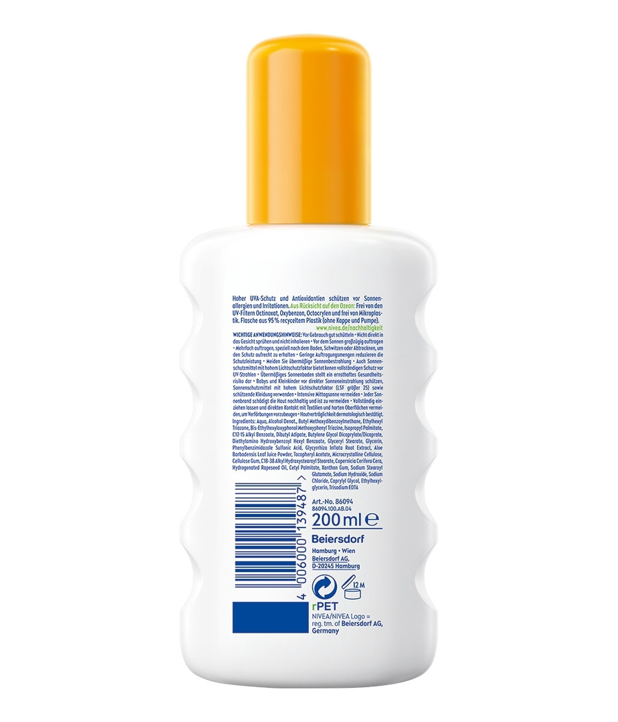 NIVEA SUN Anti Sonnenallergie Spray Sensitiv sofort Schutz LSF50+ 200ml