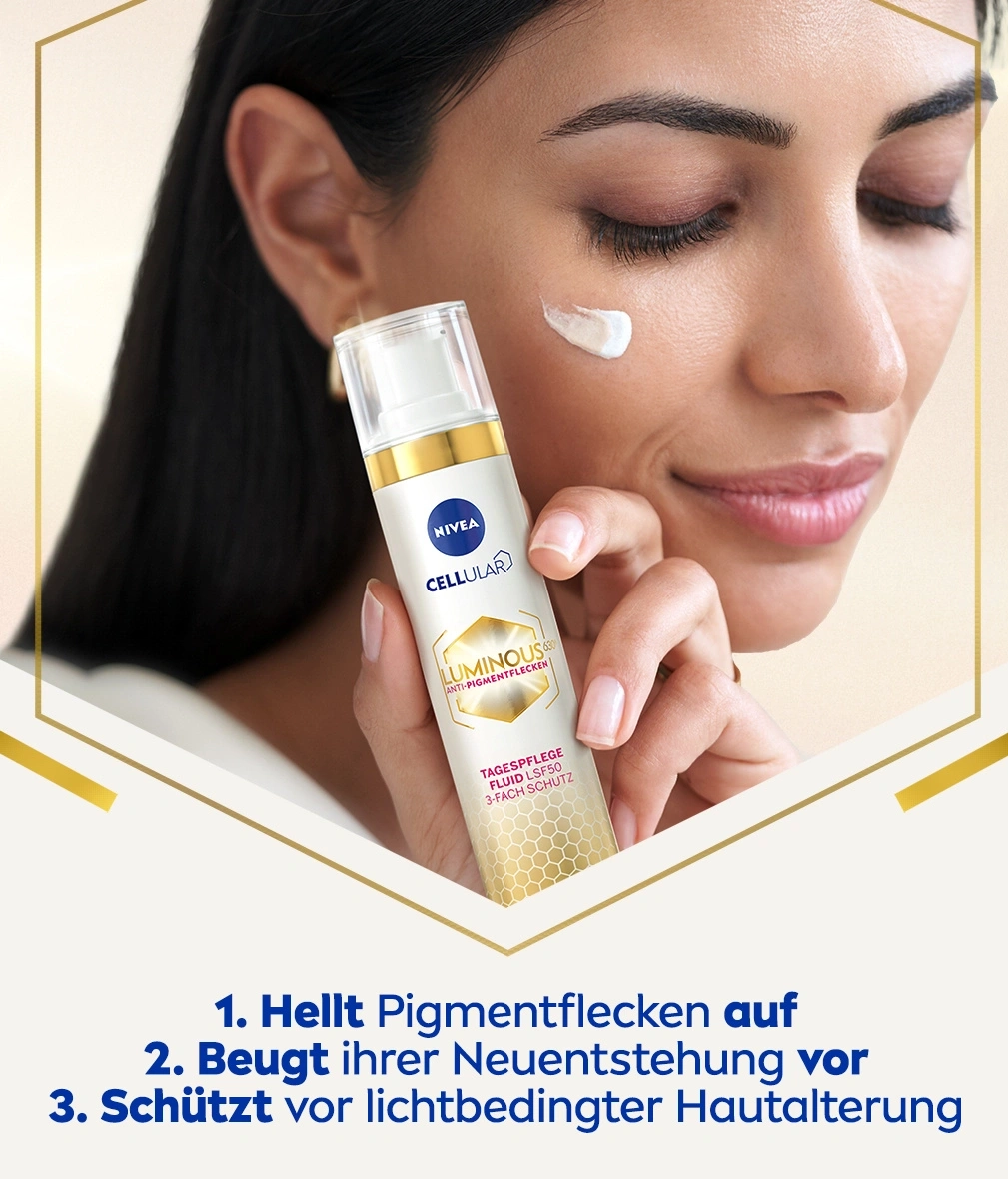 Nivea Cellular Luminous 630 Anti-Pigmentflecken, Tagespflege Fluid LSF50, Frau