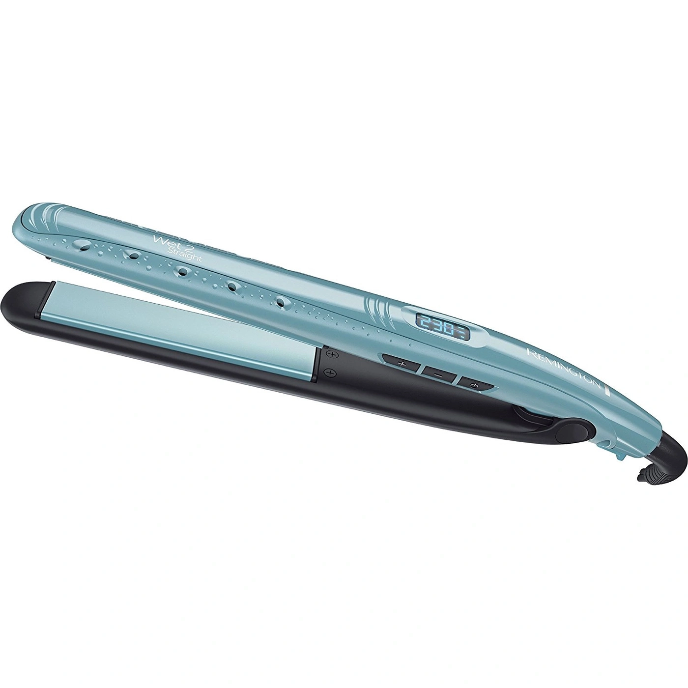 Haarglätter von Remington, blau, Wet 2 Straight, elektronische Anzeige, Kabel