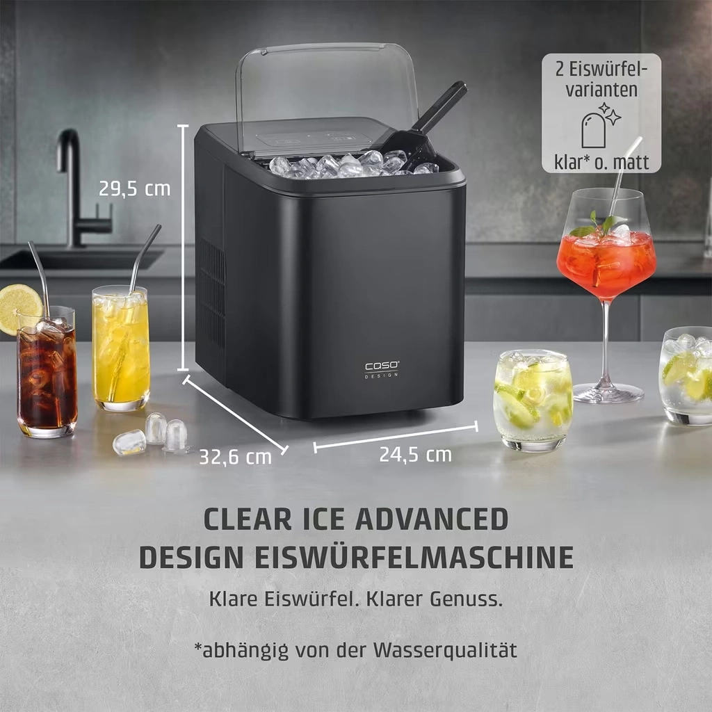 CASO Design Clear Ice Advanced Eiswürfelbereiter Klare Eiswürfel 8,8kg NEU
