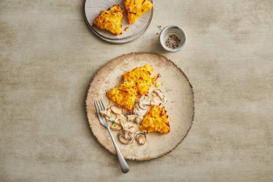 Backblech Mini Rösti knusprig handlich einfach schweizerisch beschichtet Dreieck